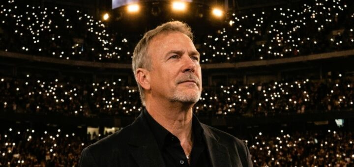 THE WORLD STOPS: Kevin Costner breaks down in an emotional tribute to legend Chuck Norris